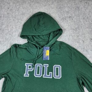 Polo Ralph Lauren Shirt Hoodie Mens Small Green Long Sleeve Spellout Big Logo